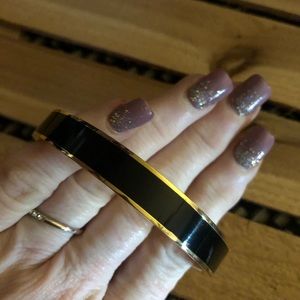 Black and gold bangle bracelet